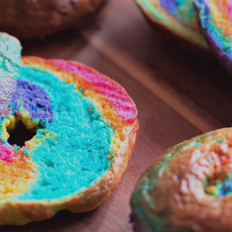 Colourful bagels